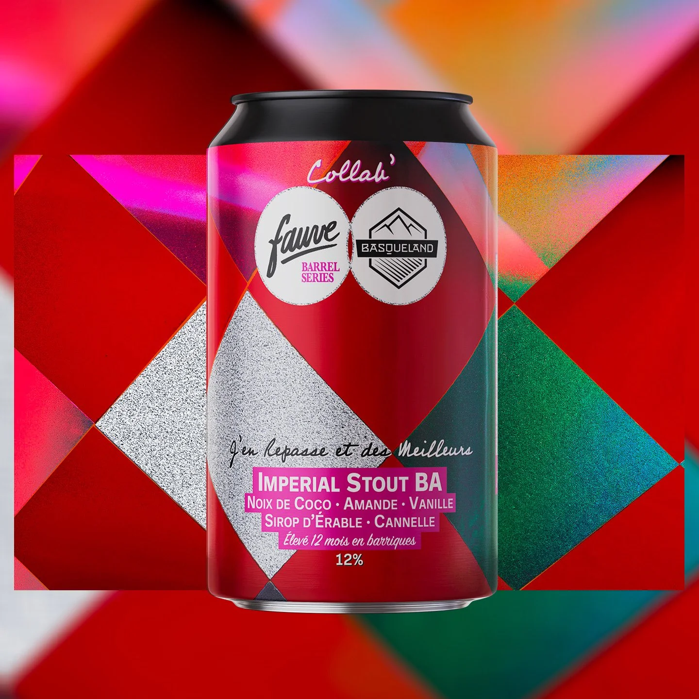 J'en Repasse et des Meilleurs version barriquée - Imperial Stout BA Noix de Coco, Amande, Vanille, Sirop d'Érable, Cannelle – Collab’ Basqueland X Fauve - 33cL - Image 3